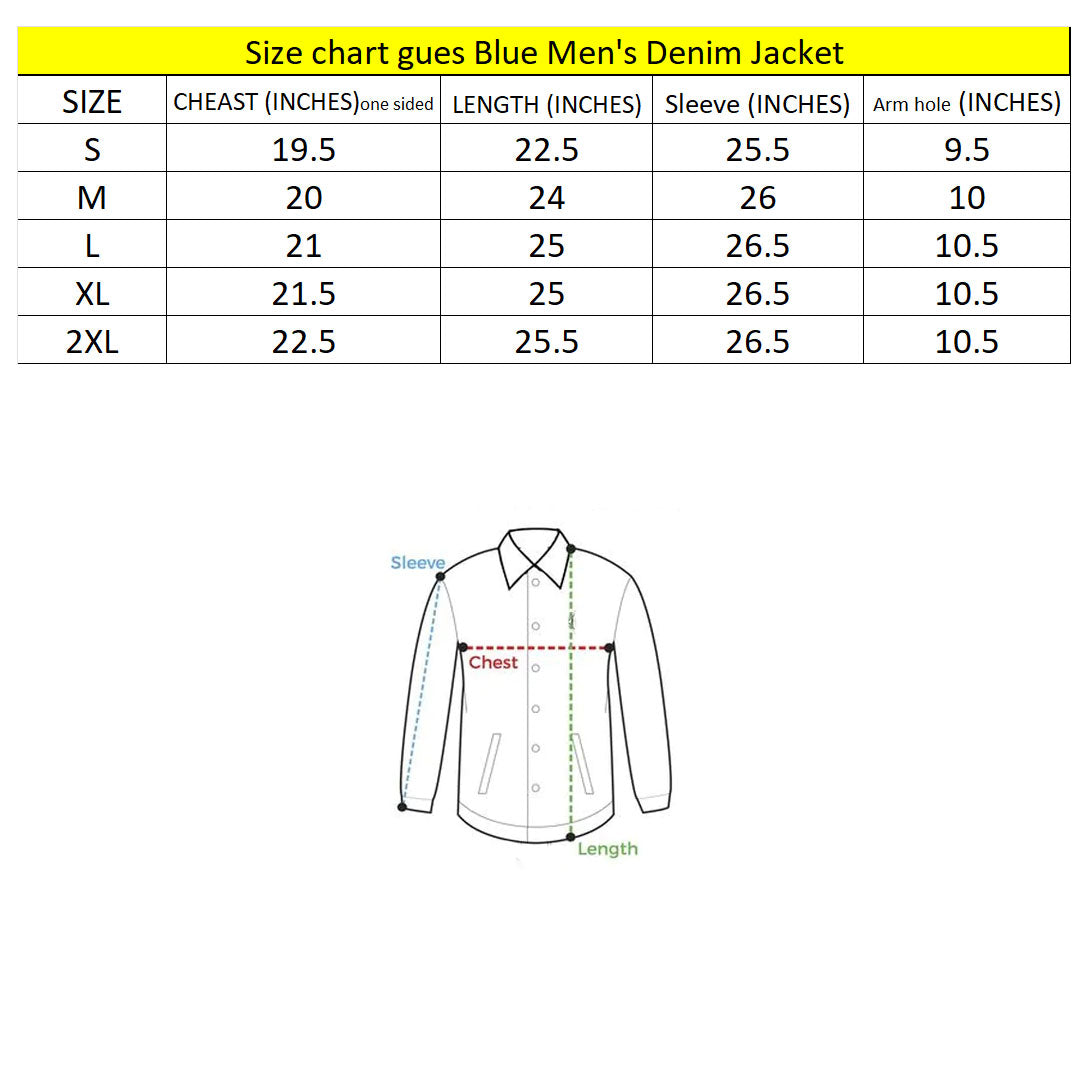 ges stretchable medium blue denim jacket for men