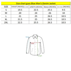 ges stretchable medium blue denim jacket for men