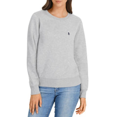 izd Light Grey long sleeve fleece crewneck sweatshirt for women