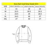 izd Light Grey long sleeve fleece crewneck sweatshirt for women