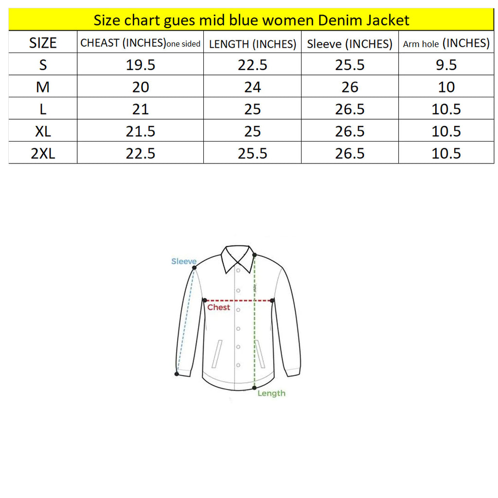 ges stretchable medium blue denim jacket for women