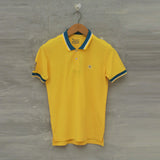 rect slim fit yellow polo shirt for men