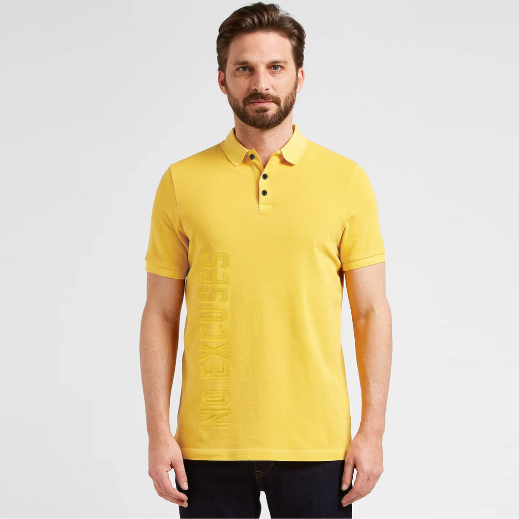 henly slim fit no excuses embossed polo shirt for men